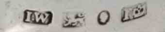 I.W into a rectangle mark, John Watson & Son, Sheffield 1852 I.W into a rectangle mark, John Watson & Son, Sheffield 1852