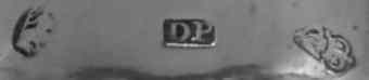 D.P or DP into a rectangle mark, Daniel Popkins -possibly-, Dublin c. 1770