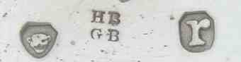 HB over GB incuse without contour mark, Horatio and George Elliot Bartlett, London 1832