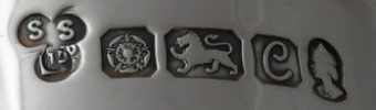 S S over Ltd into a trefoil mark, Sterling Silverware Ltd, Sheffield 1977