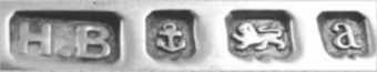H.B into a rectangle mark, Henry Bourne, Birmingham 1900