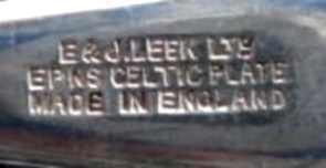 E. & J. Leek Ltd - London: CELTIC PLATE trademark
