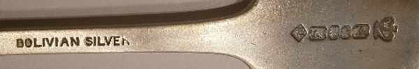 William Page & Co Birmingham, trade mark Bolivian silver