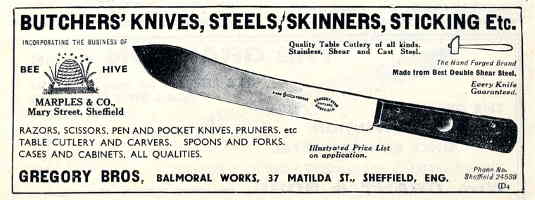 Gregory Bros. incorporating Marples & Co: ancient advertisement