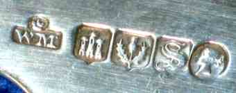 WM under a crown into a trefoil mark, William Mortimer or William Marshall & Son, Edinburgh 1849