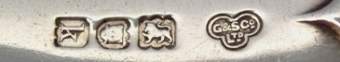 G & S Co over LTD into a trefoil shape mark, Goldsmiths and Silversmiths Company, London 1930