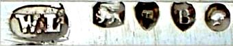 W.L into an oval mark, W Leuchars, London 1877 W.L into an oval mark, W Leuchars, London 1877
