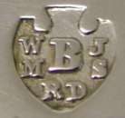 B WMJS  RD into a shield mark, William, Michael & John Barnard & Sons with Robert Dubock, London 1900