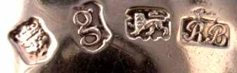 RB in script under a crown mark, Richard Beale, London 1742