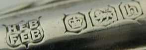 HEB over FEB into a shield mark, Barker Bros (Herbert Edward Barker & Frank Ernest Barker), Sheffield 1925