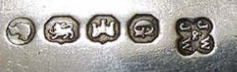 J.W over & over JW into a quatrefoil  mark, James & Josiah Williams , Exeter 1863