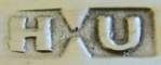 HU into two conjoined pentagons mark, Hampton Utilities, Birmingham 1966