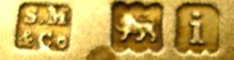 SM over & Co mark, Sampson Mordan & Co, London 1904