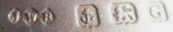 J W B into three conjoined lozenges  mark, W Benson Ltd, London 1931