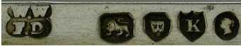 W.W over F.D into a quatrefoil  mark, William Thomas Wright & Frederick Davies, London 1885 
