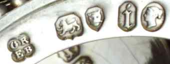  GR over EB into a quatrefoil mark, George John Richards & Edward Charles Brown, London 1864