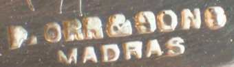 P.ORR & SONS mark, PP. Orr & Sons, Madras (India) 1892 P.ORR & SONS mark, PP. Orr & Sons, Madras (India) 1892