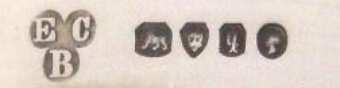 EC over B into a trefoil mark, Richards & Brown -Edward Charles Brown-, London 1871