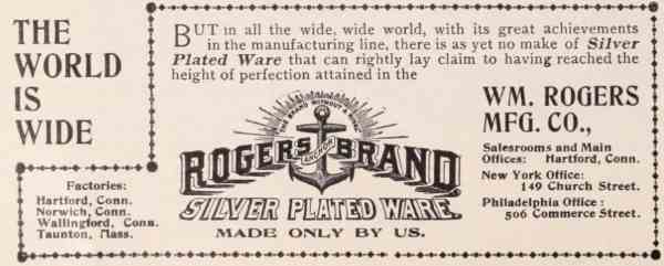 an 1898 advertisement of Wm. Rogers Mfg. Co  