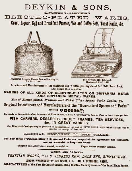 Deykin & S0ns, ancient advertisement