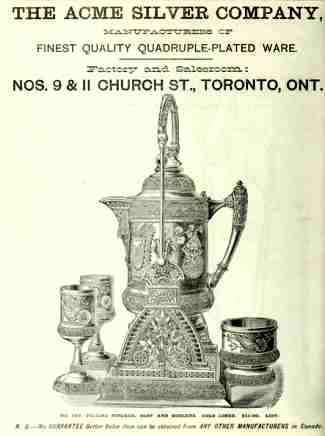 The Acme Silver Company, 1885 advertisement