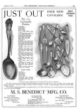 M.S. Benedict Mfg. Co, 1902 advertisement (courtesy Joanne Wiertella)
