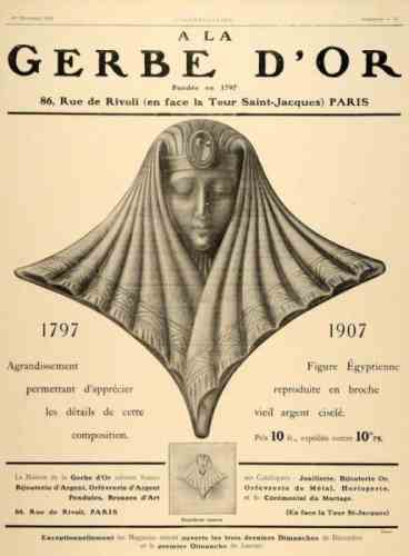 A la Gerbe d'or, Paris, 1907 advertisement