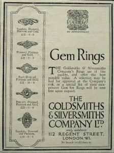 Goldsmiths & Silversmiths Co, 1923 advertisement