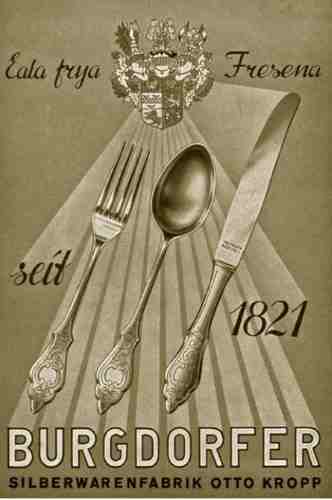Burgdorfer Silberwarenfrabik Otto Kropp, ancient advertisement