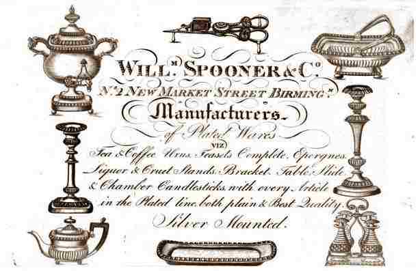 William Spooner & Co, Birmingham, c. 1840 advertisement