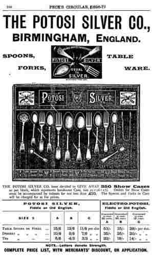 Potosi Silver Co: ancient advertisement