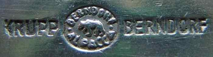 Berndorf Alpacca mark 1938-1945, relief bear profile