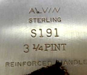 Alvin Corporation sterling silver mark
