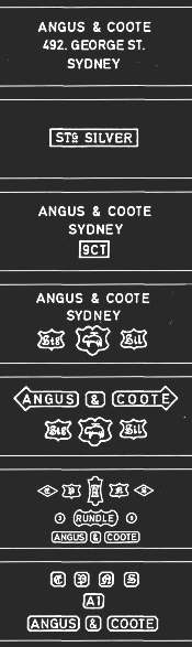 Angus & Coote Ltd, Sydney marks