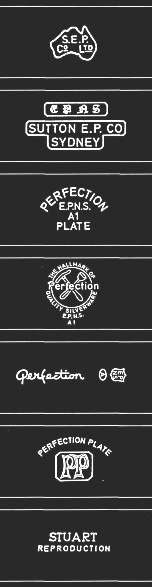 Sutton Electroplate Company and Perfection Plate marks Sutton Electroplate Company and Perfection Plate marks