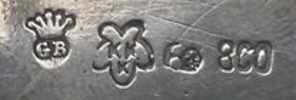 a mix of maker's marks in Hanau silver: a GB maker and Karl Kurz a mix of maker's marks in Hanau silver: a GB maker and Karl Kurz