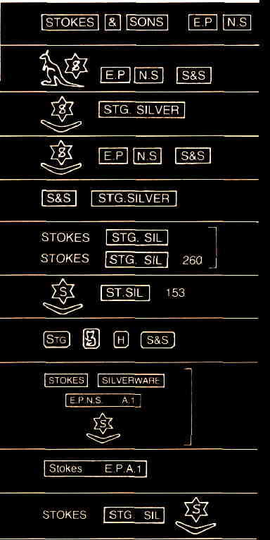 STOKES & SON  silverware marks