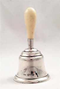 Silver bell with ivory handle, Chester 1910