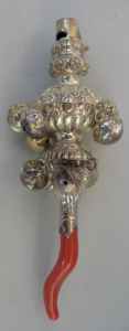 George Unite silverplate baby rattle