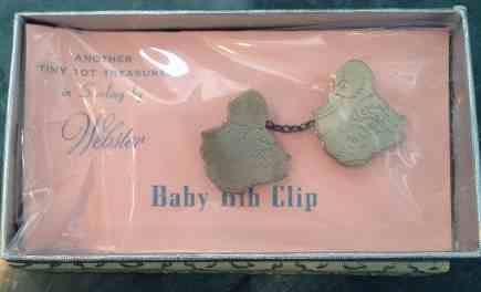 Webster sterling silver baby bib holder