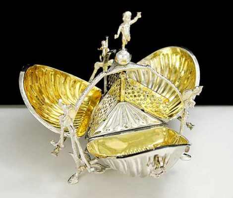 silverplate folding biscuit box