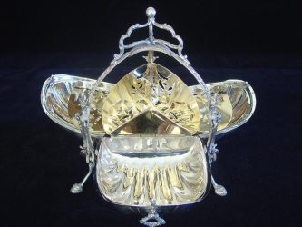 silverplate folding biscuit box