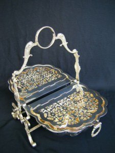 silverplate folding biscuit box