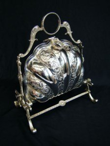 silverplate folding biscuit box