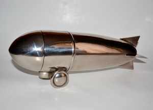 silverplate cocktail shaker: blimp