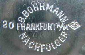 Mark with  the inscription B.BOHRMANN NACHFOLGER FRANKFURT A/M