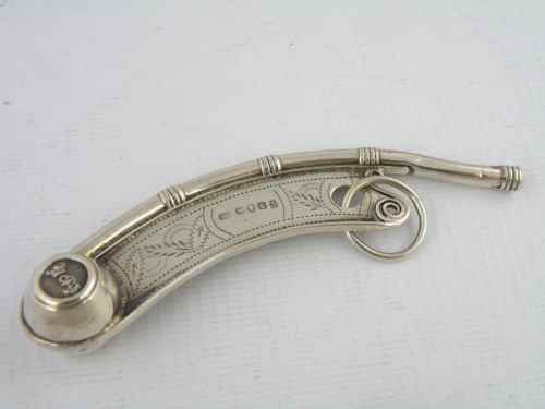 silver bosun whistle, Birmingham 1847