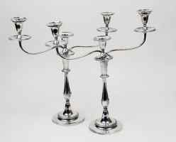 Matthew Boulton: couple of Old Sheffield Plate three arms candlesticks
