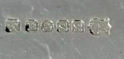 Thomas Bradbury & Sons silverplate mark, date 1920,S into a square