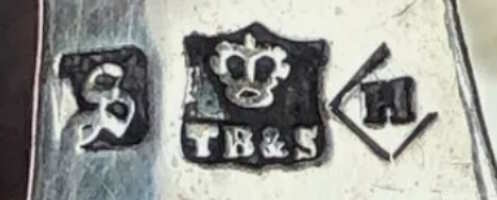 Thomas Bradbury & Sons silverplate mark, date 1857, H into a lozenge